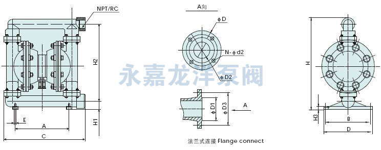 QBY鑄鐵氣動(dòng)隔膜泵安裝圖 QBY鑄鐵氣動(dòng)隔膜泵安裝尺寸圖